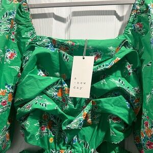 A New Day Emerald Floral Print Dress